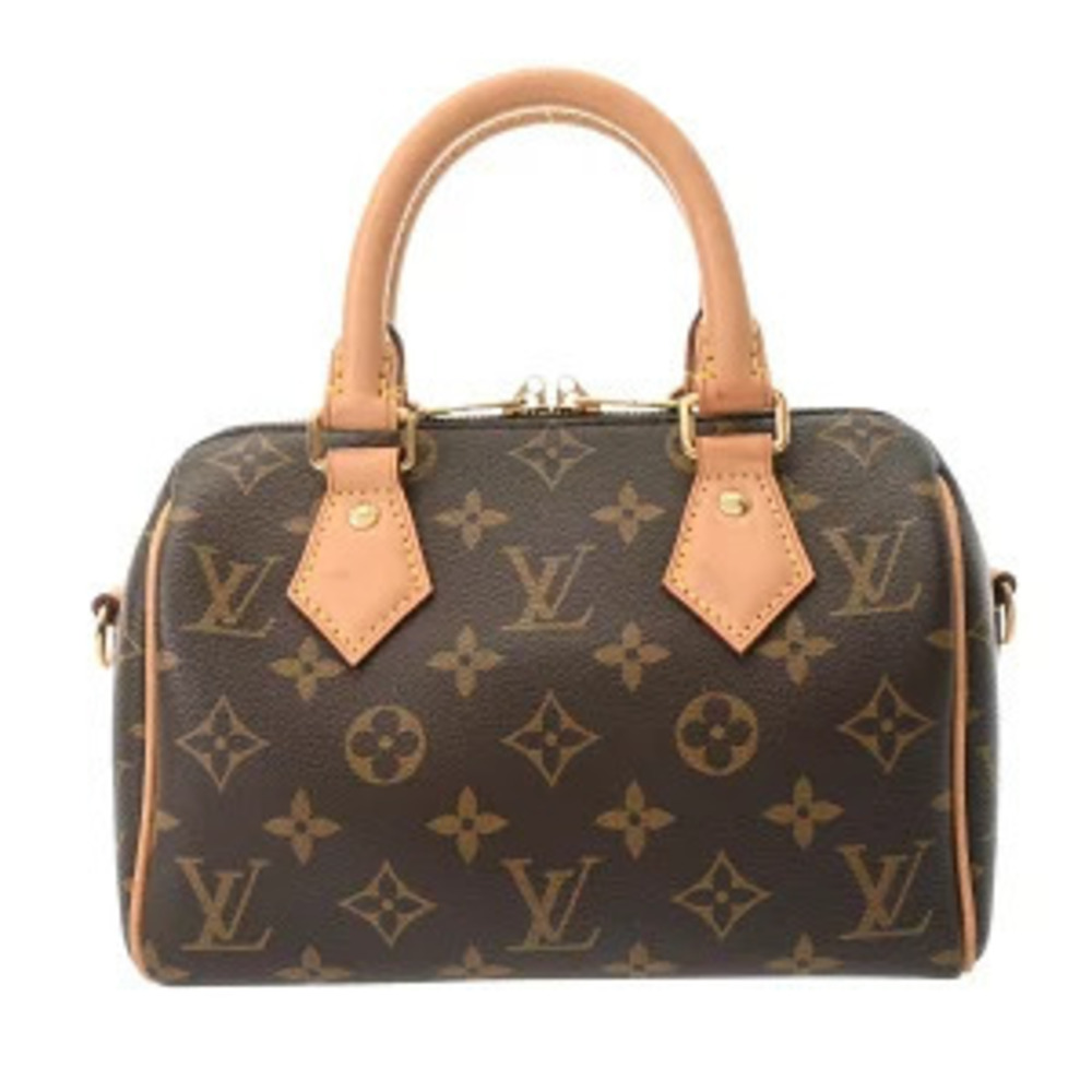 Louis Vuitton Monogram Speedy Bandouliere Canvas Bag 2Way Shoulder Bag Beige Tan